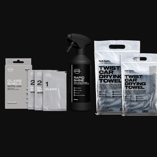 Kit Express Detailing – Sellador Cerámico, Hidrofugante para Cristales y Toalla de Secado